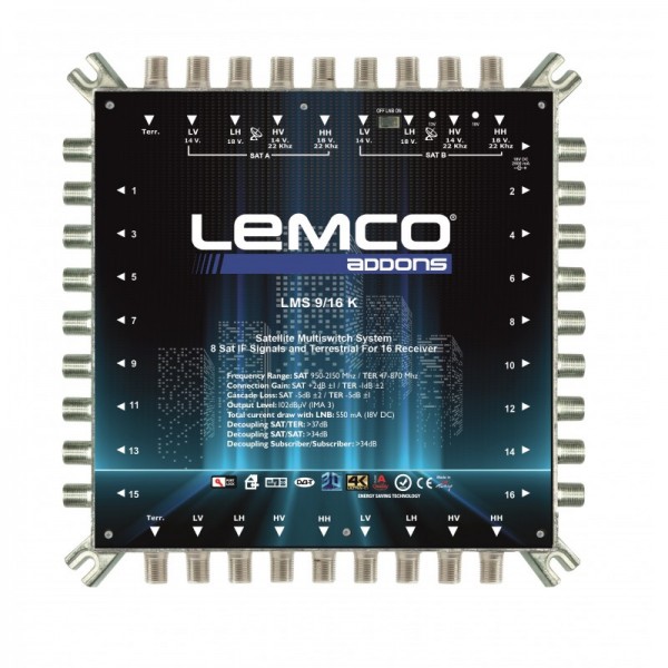 LEMCO LMS 9/16 C - 9 Εισόδων Cascade Multiswitch